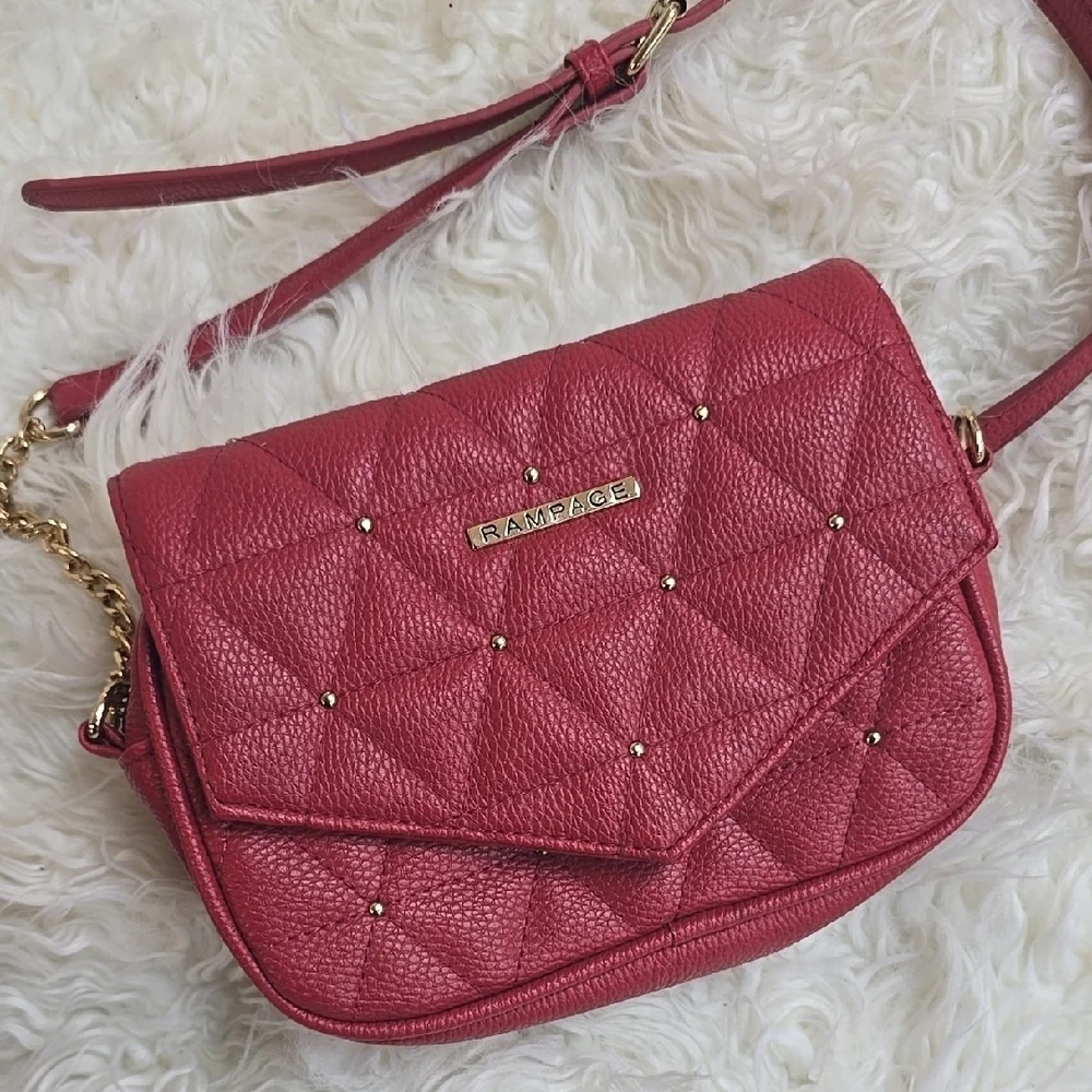 Kate Spade Red Quilted Crossbody Bag with Gold Details